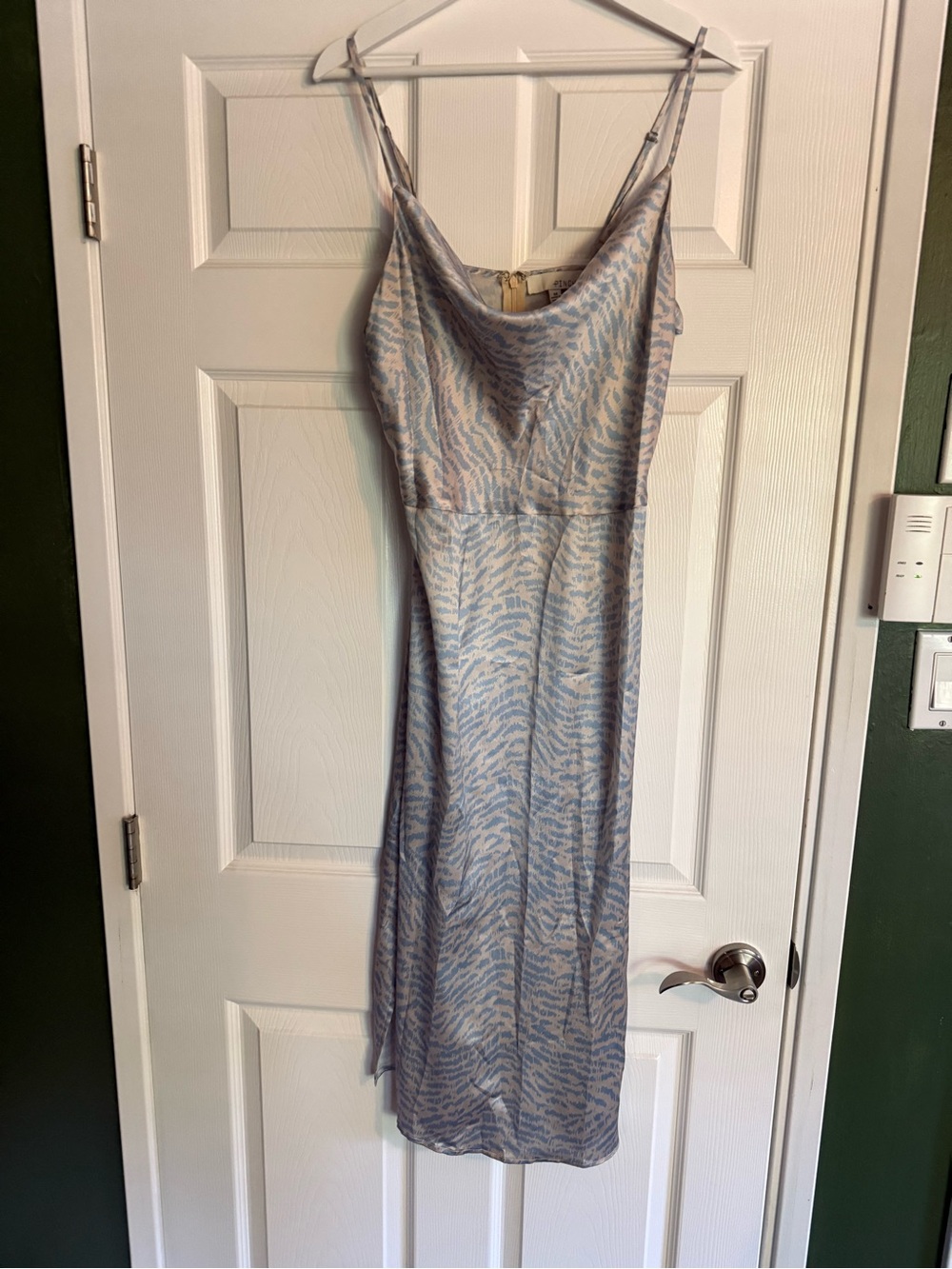 Pinch Blue and Cream Cowl Slip Midi Dress
